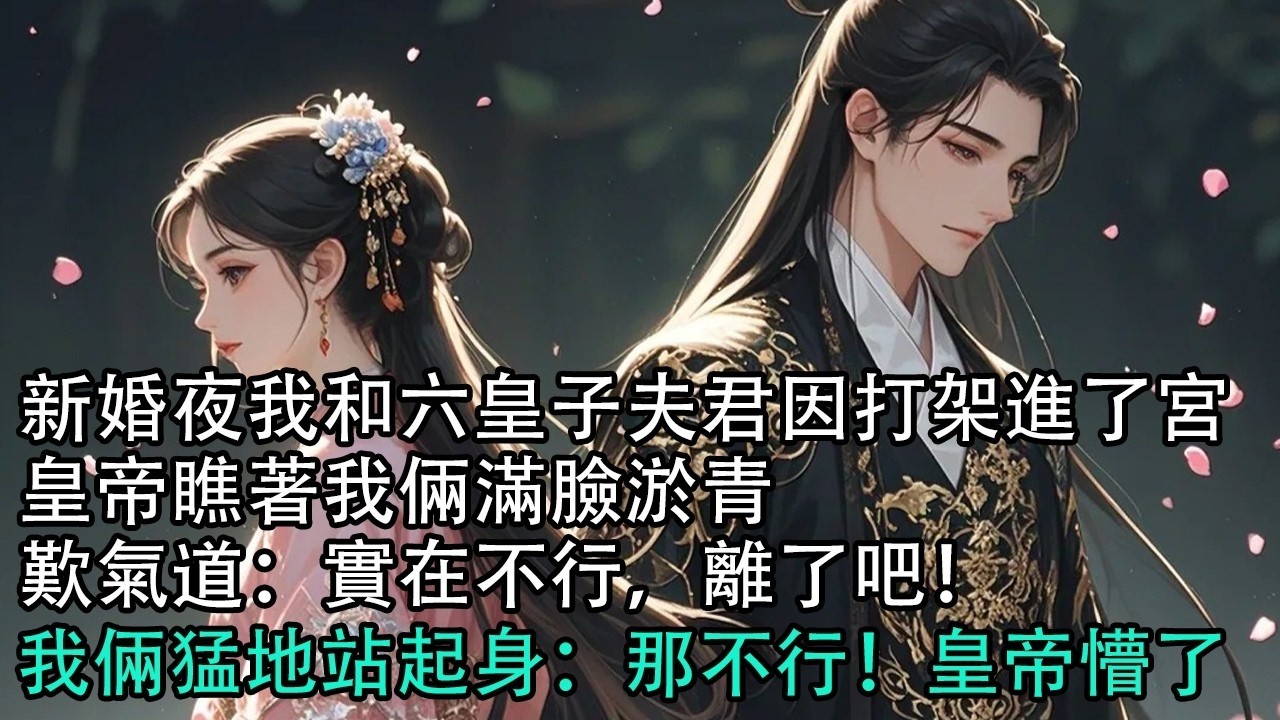 【一口氣看完】新婚夜我和六皇子夫君因打架進了宮，皇帝瞧著我倆滿臉淤青，歎氣道：實在不行，離了吧！我倆猛地站起身：那不行！皇帝懵了#古言 #有聲小說 #情感故事