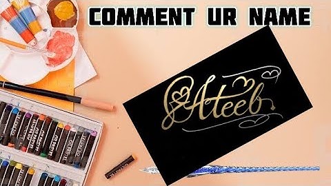 Ateeb Name Signature Calligraphy Status | How to Draw, Cursive Calligraphy with Cut Marker