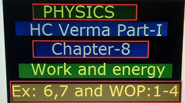 Physics: HC Verma Part-I Chapter-8  Work and Energy : Ex: 6-7 and WOP: 1-4