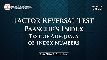 Index-22: Factor Reversal Test of Paasche