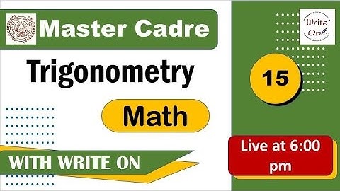 Math Master Cadre | Trigonometry |Ch - 02|New Classes | Deeply Explained |Full Course| Full Syllabus