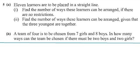 PERMUTATIONS AND COMBINATIONS-2022 Additional mathematics internal G12 ECZ exam Q5 P2