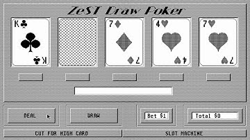 ATARI ST Zest Poker By David Becker GFA BASIC ZEST In 1991 MONO CHROME HIGH RESOLUTION BW 640x400