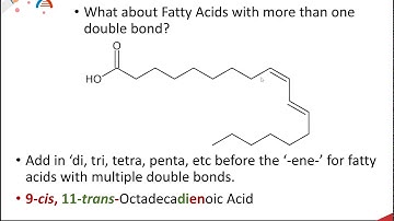 Introduction to Lipids Part 1 of 12: Fatty Acid Structure, Properties and Naming
