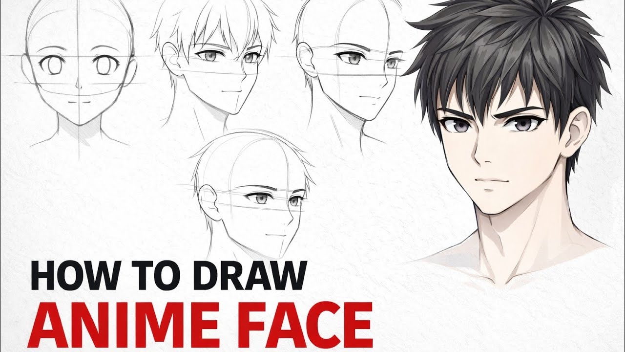 Easiest Way to Draw Anime Faces | ANIME FACE ANATOMY 
