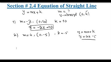 Ex # 2.4 Determining The Equation of a Straight Line: Applied Math for Business Economic  social Sci