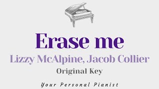 Erase me - Lizzy McAlpine, Jacob Collier (Original Key Karaoke) - Piano Instrumental Cover & Lyrics Resimi