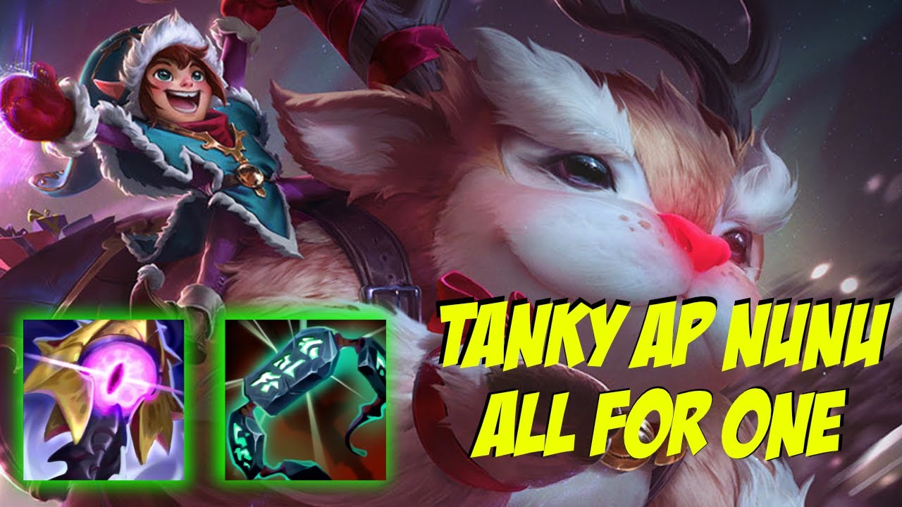 ALL FOR ONE TANKY AP NUNU!!! WE DON'T TAKE DAMAGE!! League of Legends Gameplay