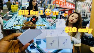 I Visit World Biggest Electronic Market in Shenzhen China ($15=Apple watch S9 😲😱FAKE \/ORIGINAL?)