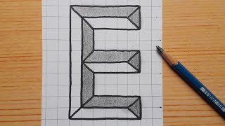 Simple 3d Drawing Letter E /How To Draw Capital Alphabet Easy For Beginners #shorts