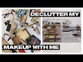 DECLUTTER WITH ME || downsizing my makeup collection