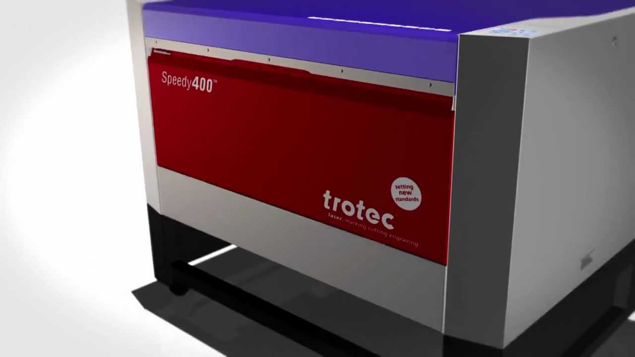 Trotec Speedy 400 mid-size laser engraver cutter machine - YouTube