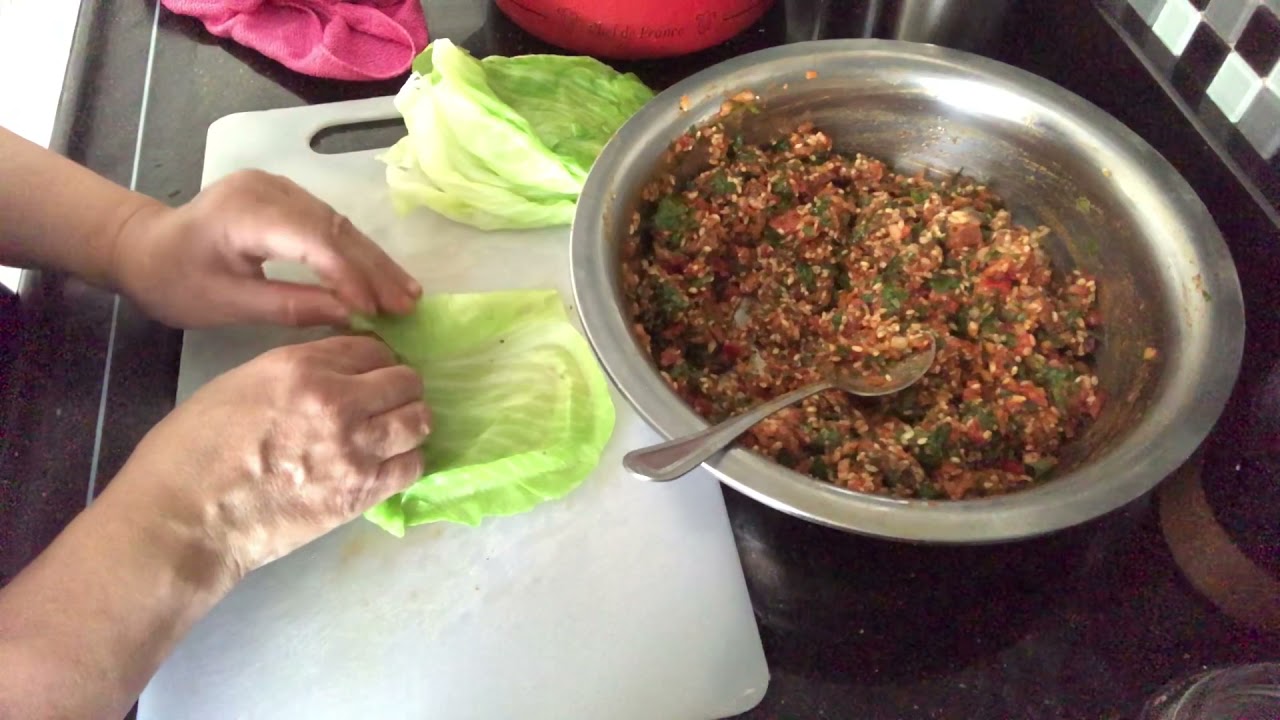 طريقة الظولمه (محشي كرنب وسلك)