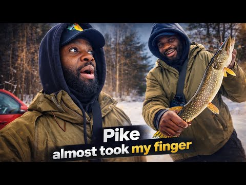 I ALMOST LOST MY FINGER ICE FISHING ON A FROZEN LAKE | CATCH & COOK