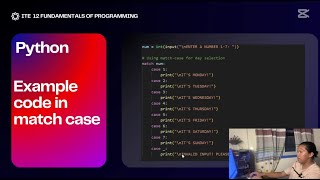 ITE 12 FUNDAMENTALS OF PROGRAMMING: Conditional Statement (Switch Case / Match Case Statement)
