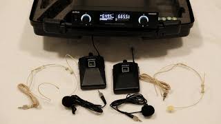 AMW BU230 Microfone Sem Fio UHF Digital Multibanda Auricular e Lapela + Estojo (Demonstração)