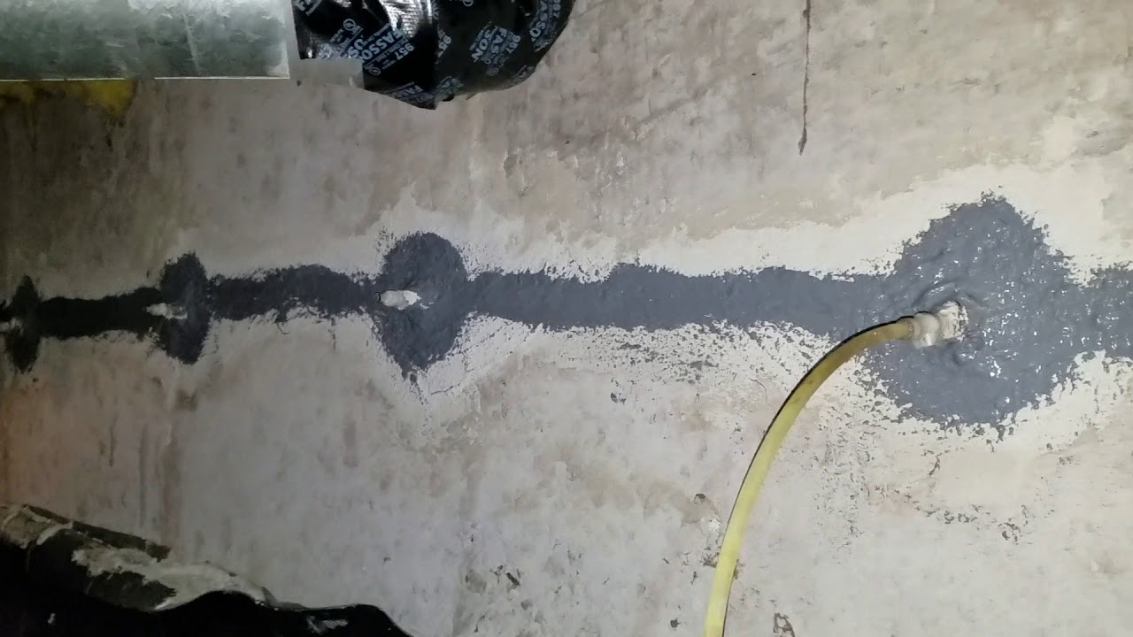 Foundation crack repair using epoxy injection 720-503-0879 - YouTube