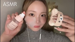 【ASMR】ベースメイクを丁寧にするメイクアップロールプレイ💕makeup role play.#mouthsounds 