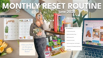 JUNE MONTHLY RESET 🏖️ goal setting, deep cleaning, notion, may reflection, bullet journal, groceries