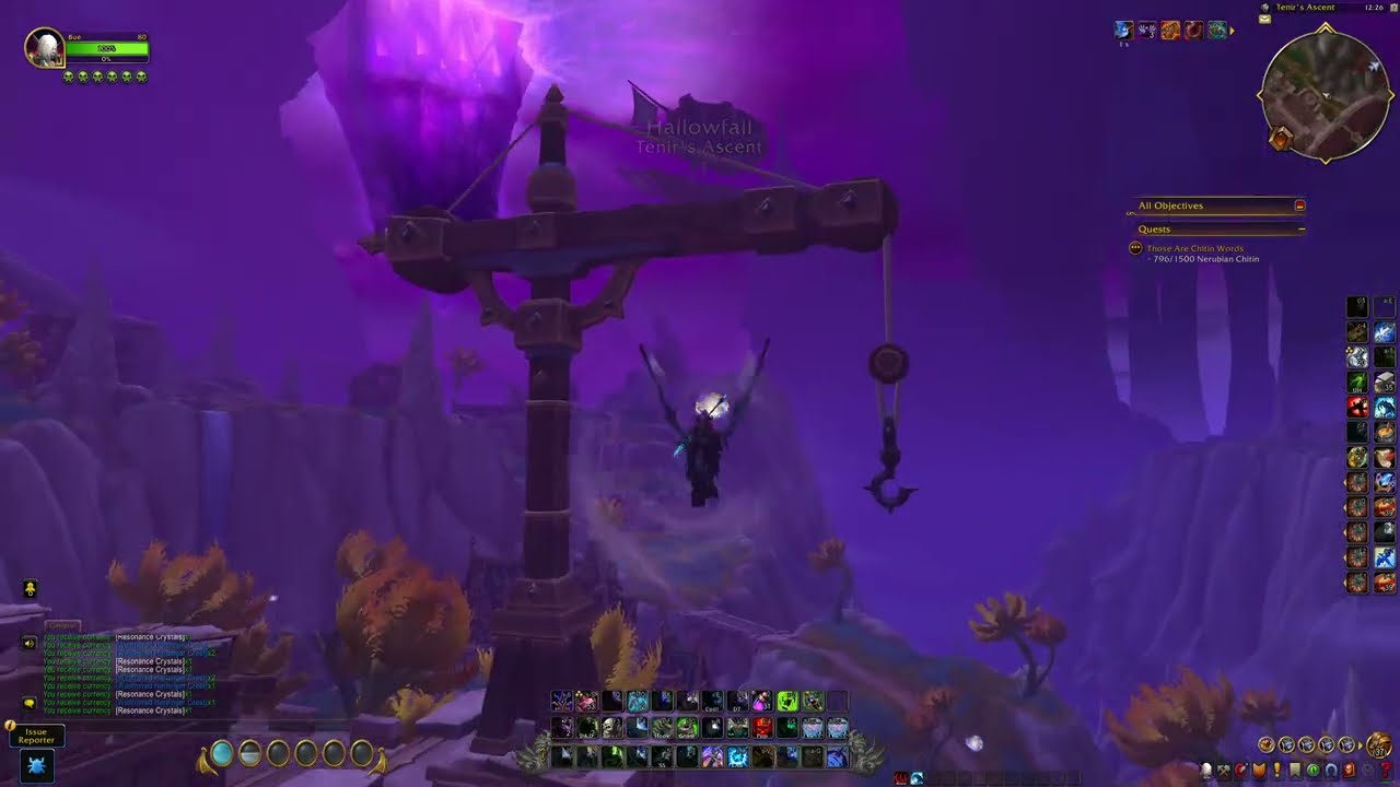 100x Weathered Harbinger Crests in 6 minutes, collecting azerite flying thingys, WoW TWW