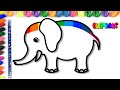 Elephant Drawing and Marker Pencil Coloring | Akn Kids House