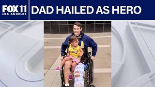 Man loses part of leg saving 2-year-old daughter