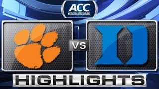 Clemson vs Duke Basketball Highlights 1/8/13