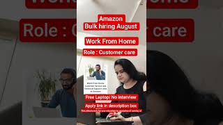 Amazon Work From Home Jobs 202612th Pass | Free Laptop | Amazon Bulk Hiring |  #shorts #amazon #yt