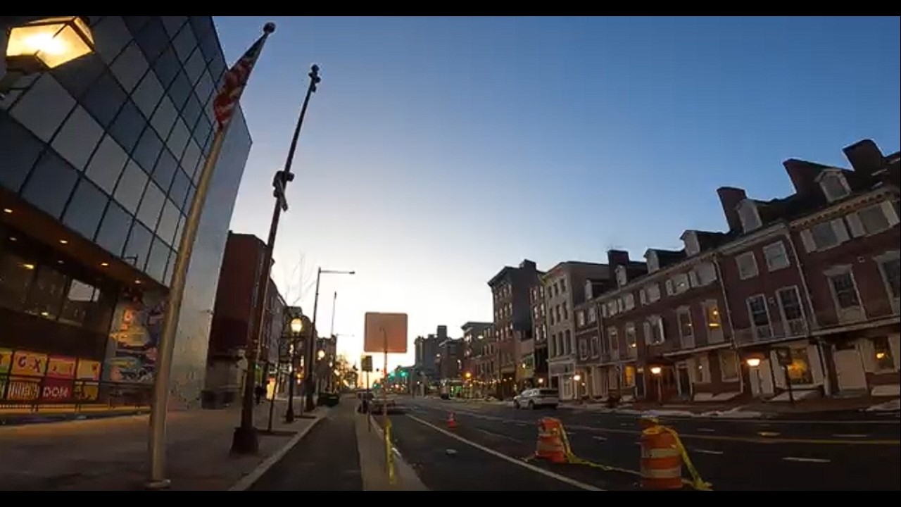 Pre-Sunrise Walk **East from Independence Mall towards Penn's Landing* Philadelphia PA ** ASMR [4K]