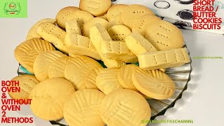 SIMPLE BISCUITS RECIPE  3 INGREDIENTS (2 STYLES)/ NO OVEN & WITH OVEN BAKED HOMEMADE BUTTER COOKIES