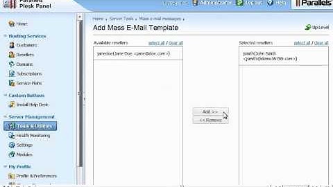 How to send Mass E-mail Messages in Plesk - Canadian Web Hosting