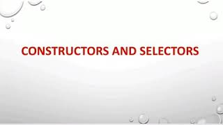 Constructors and Selectors 12th CS Chapter-2 Part-3