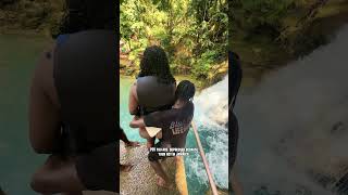 This Jamaica cliff jump was TERRIFYING #adrenaline #vacation #couplegoals