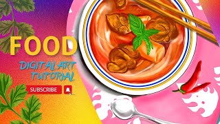 FOOD Illustration on autodesk speed paint - @digillus. screenshot 1