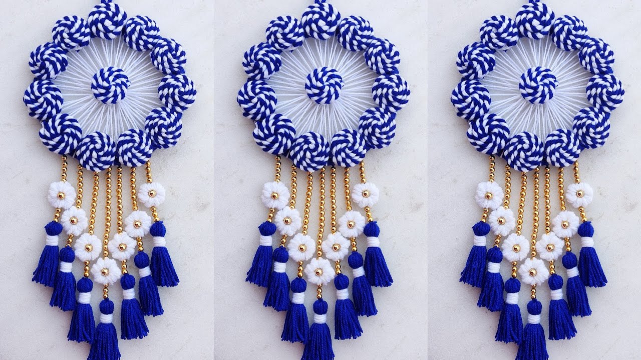 EASY WOOLEN DOOR HANGING TORAN | DIY WOOLEN TORAN MAKING | DOOR HANGING CRAFT IDEAS | NAVRATRI TORAN