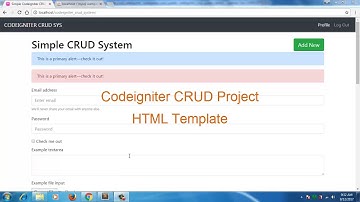 Codeigniter CRUD project bootstrap 4 cutting HTML template part 3