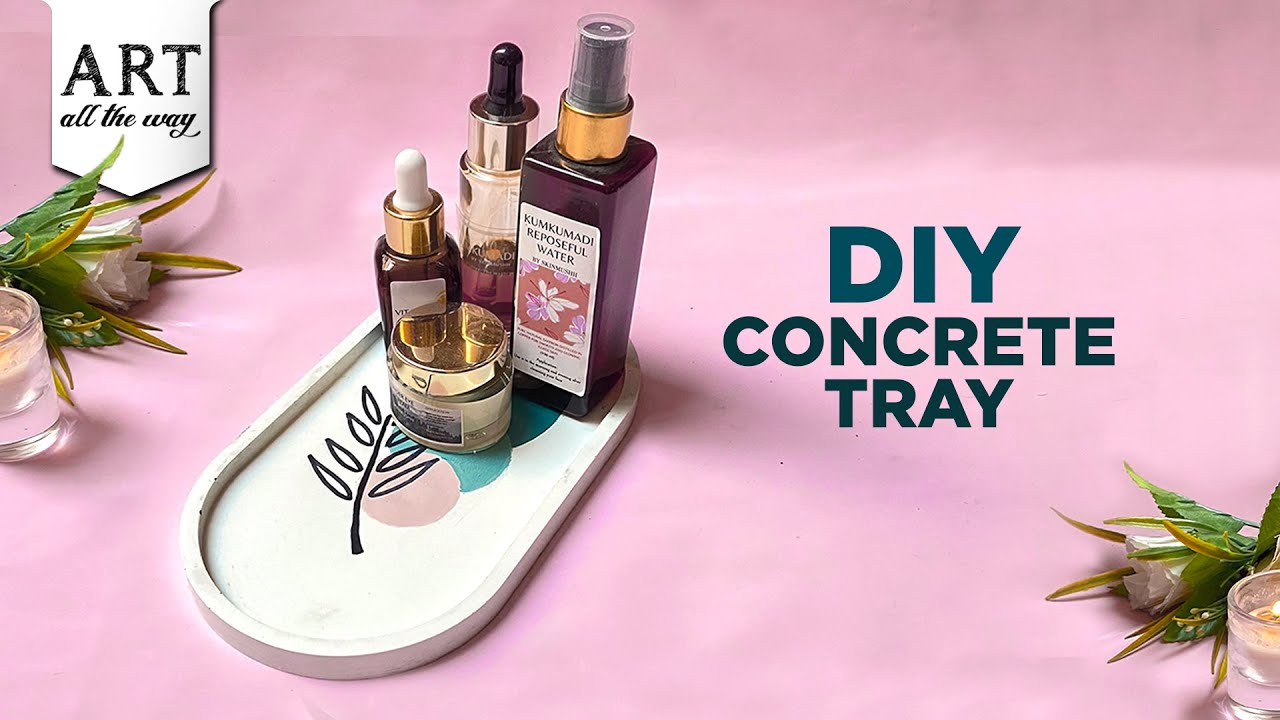 Handmade Concrete Triple Bottle Tray