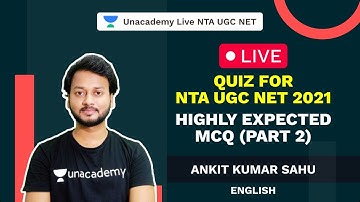 Live quiz for NTA UGC NET 2021| Highly Expected MCQ (Part 2) | English | Ankit