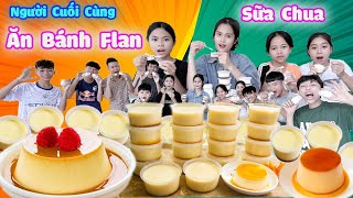 Thử Thách Người Cuối Cùng Ngừng Ăn Bánh Flan Và Yauort #trangandvinh