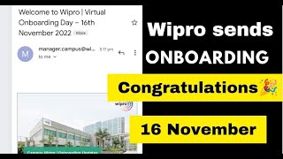 Wipro Onboarding on 16 November |  Wipro Sends Onboarding mail | Onboarding Full process | WILP SIM