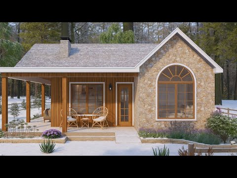 كوخ دافئ سترغب بالعيش فيه شرفة مغطاة نافذة مقوسة تجذب أشعة الشمس استكشاف منزل صغير