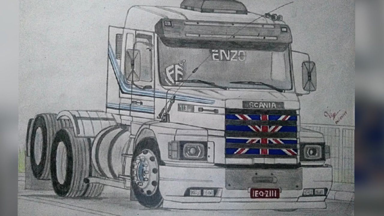 DESENHANDO SCANIA P BITRUCK ARQUEADA NO PAINT video acelerado 