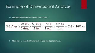 General Chemistry Part 3 Density and Dimensional Analysis