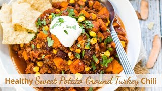 Sweet potato ground turkey chili is a healthy and quick gluten free
dinner recipe that full of black beans, corn, lots flavor! see the
r...