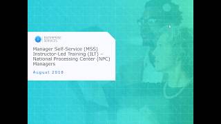 Enterprise Services Manager Self-Service (MSS) (NPC Managers) Net Worth