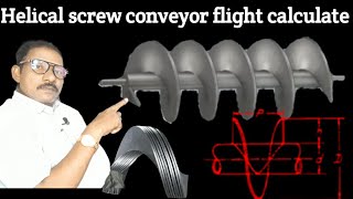 Calculate formula of helical screw conveyor flight cutting.screw flight cutting calculation formula