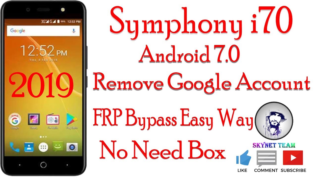Symphony i70 Android 7 Remove Google Account  FRP Bypass Easy Way