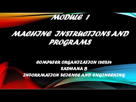 VTU CO 18CS34 M1 L5 MACHINE INSTRUCTIONS AND PROGRAMS - YouTube