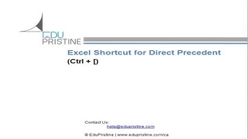 Financial Modeling Shortcuts in Excel - Direct Precedent Shortcut in Excel