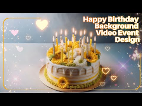 Happy Birthday Background Video Birthday Ambience /Birthday Display Mini heart 1hour No music 727
